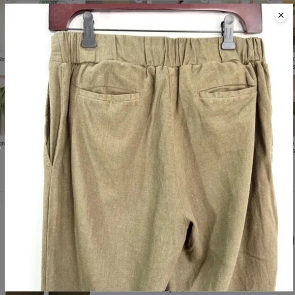 Cristina B Linen Blend Straight Leg Pull On Pants - Picture 5 of 9